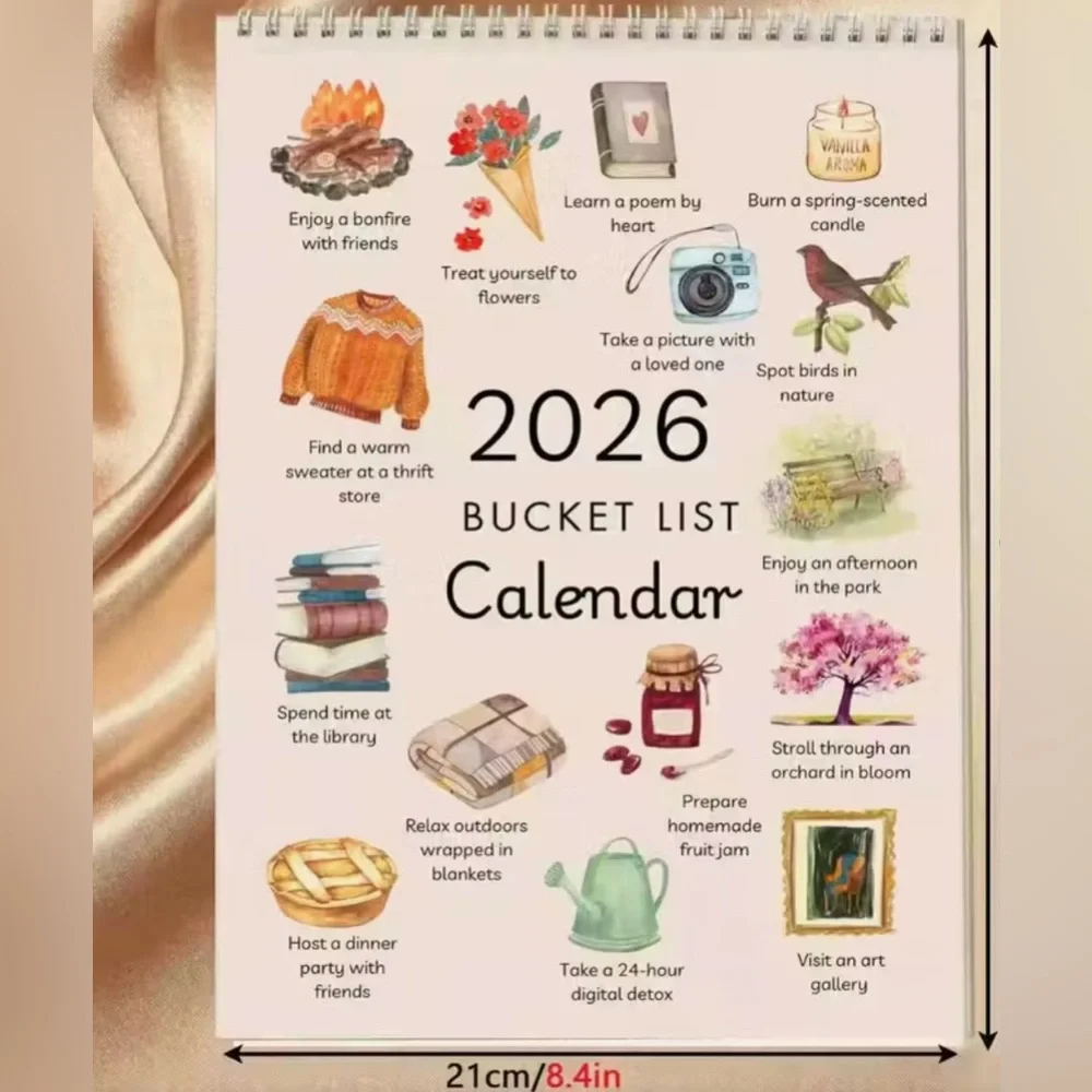 12 month watercolor calendar 2026 paper New